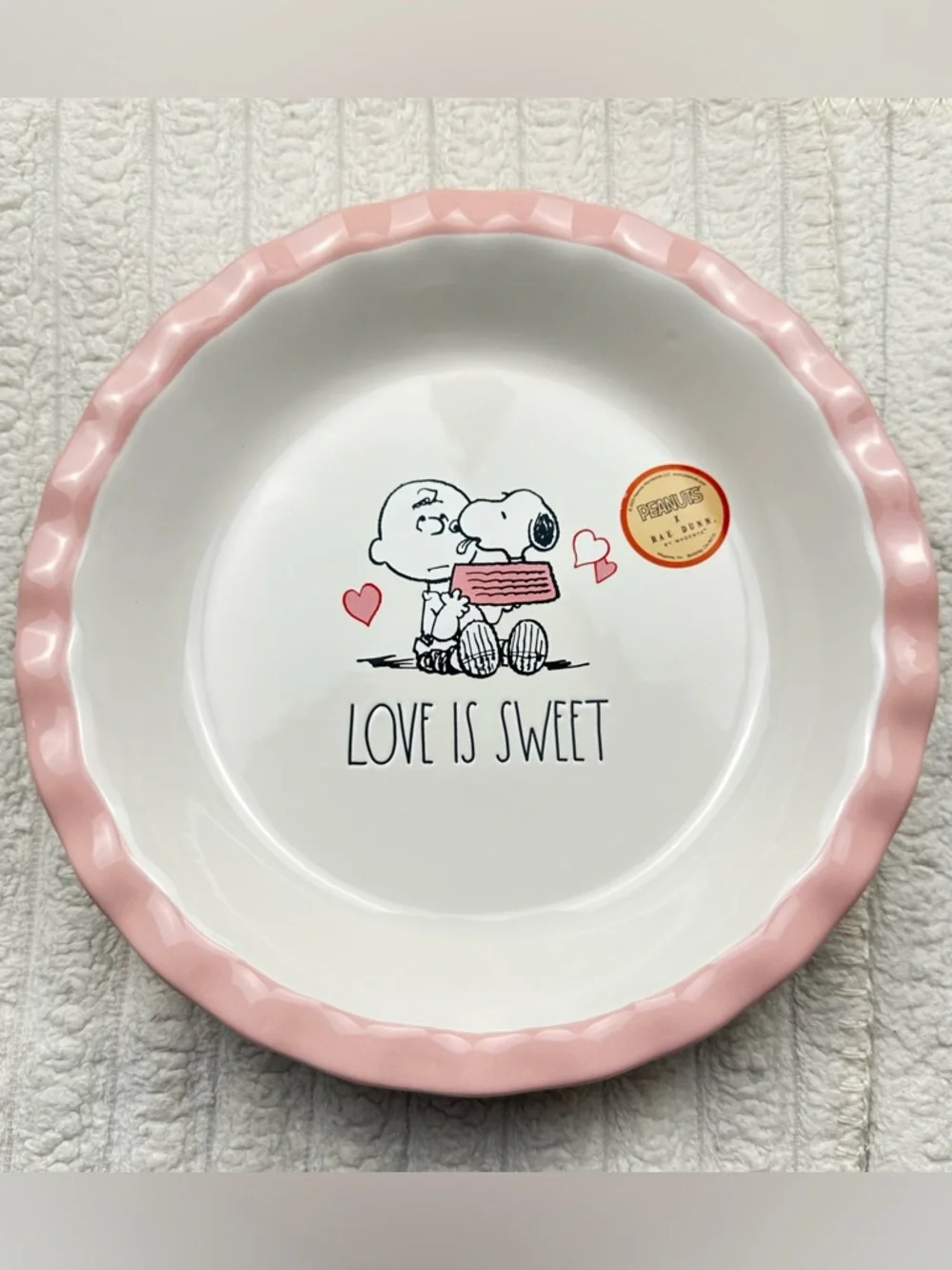 Rae Dunn Snoopy Peanuts Bakeware Pie Plate Baking Dish